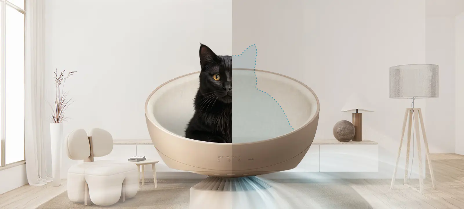 Strong when needed, silent for your cat